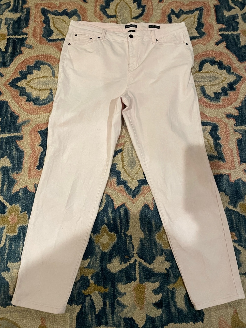 Women's Light Pink Straight-Leg Skinny Ankle Corduroys